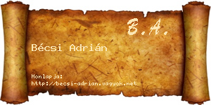 Bécsi Adrián névjegykártya