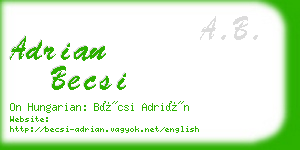 adrian becsi business card